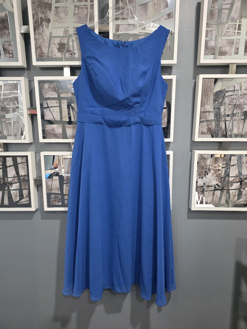Women’s Sleeveless Royal Blue A-Line Dress